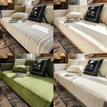 1 шт. Роскошный чехол для дивана из шенилла, однотонный, в полоску, для гостиной, подушка для дивана, нескользящий чехол для подлокотника, спинки, домашний декор 70x70 A