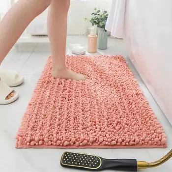 1 шт. Роскошный коврик для ванной из шенилла, мягкий мохнатый коврик для ванной, суперабсорбирующий, толстый и нескользящий, можно стирать в стиральной машине, коврики для ванной 430MMx610MM белый