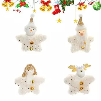 1 шт. Рождественская белая плюшевая кукла-подвеска, украшение для куклы на Рождество