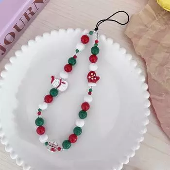 1 шт. Рождественская цепочка для мобильного телефона, цветная цепочка, CCD подвесное украшение, подвесная веревка, милая бусина, сделай сам, камера, дофаминовый взрыв