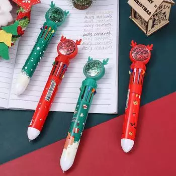 1 шт., рождественская цветная ручка с рисунком мультфильма Santa Claus