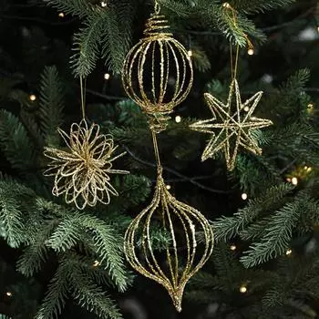 1 шт. Рождественская елка для дома, детские игрушки, подарок на Рождество, Новый год, золотой полый металлический кулон