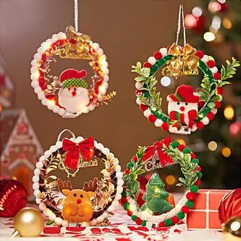 1 шт. Рождественская гирлянда Рождественский венок Материал Рождественские украшения ручной работы своими руками