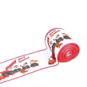 1 шт. Рождественская лента для самостоятельного украшения рождественской елки, цветная полоска, лента с бантом Санта-Клауса