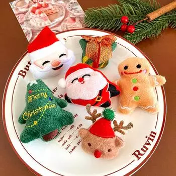 1 шт. Рождественская мультяшная плюшевая брошь аксессуары для одежды праздничные принадлежности украшения