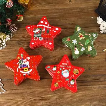 1 шт. Рождественская пятиконечная звезда жесть конфеты рождественский узор многоцелевой
