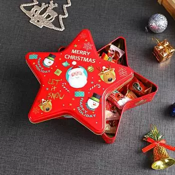 1 шт. Рождественская пятиконечная звезда жесть конфеты рождественский узор многоцелевой