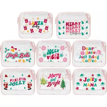 1 шт. Рождественская ПВХ прозрачная косметичка прозрачная косметичка для женщин и девочек водонепроницаемая косметичка на молнии дорожная сумка косметички Style 3