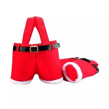 1 шт. Рождественская сумка-штаны Санты из клеенки, большая сумка, подарочный пакет для конфет и вина, рождественский декор, подарочный держатель для бутылок с конфетами и вином