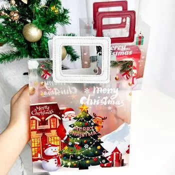 1 шт. Рождественская сумка-тоут Apple Bag Рождественская подарочная сумка Подарочная сумка Прозрачная сумка белый