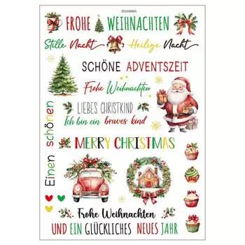 1 шт. Рождественская тематическая наклейка на воду со свечами Творческая атмосфера вечеринки Наклейка на воду со свечами Сделай сам украшение поверхности свечи