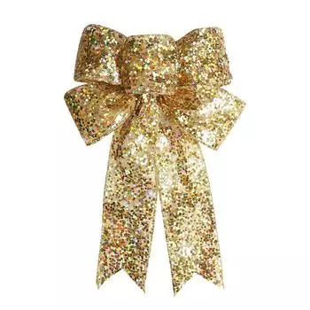 1 шт. Рождественские декоративные банты из искусственной пеньковой ленты ручной работы, рождественский бант-узел, украшение для золотой
