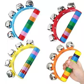 1 шт., рождественские колокольчики, колокольчики, музыкальный колокольчик, инструмент, деревянная ручка, колокольчики, игрушки для детей, рождественский подарок для мальчиков и девочек