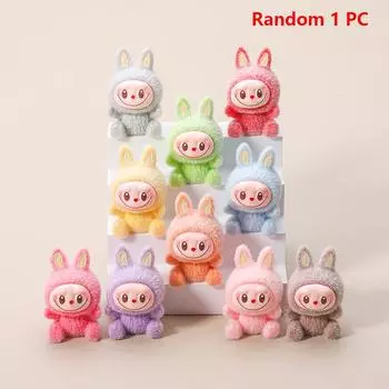 1 шт. рождественские подарки мини кукла сидячая поза Лабубу милая игрушка настольное украшение модель украшения