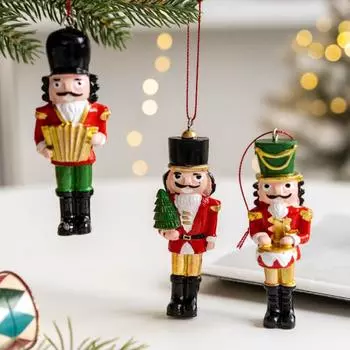 1 шт. Рождественские подвески в виде Щелкунчика, смоляные кукольные подвески, рождественское елочное украшение в виде Щелкунчика-солдата для украшения рождественской вечеринки