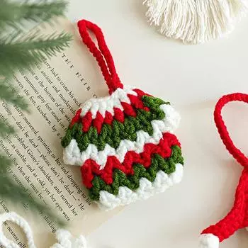 1 шт. Рождественские подвесные украшения шерстяные носки аксессуары ручная вязка сумка подвеска