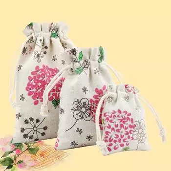 1 шт., рождественские сумки для ювелирных изделий из мешковины, сумка на шнурке, подарочные пакеты с цветочным принтом, новые свадебные сувениры, товары для дома, сумки для сотр... 7*9cm
