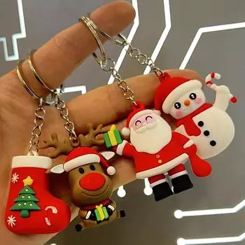 1 шт. рождественские украшения креативный мультфильм Санта-Клаус снеговик брелок подвеска сумка автомобильный брелок аксессуары маленькие подарки Gift