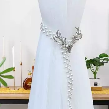 1 шт. рождественские украшения оленей занавески ремни рождественские занавески пряжка жемчужная занавеска пряжка