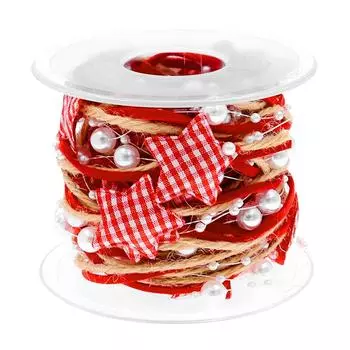 1 шт. Рождественские украшения Звезда Бусина Цепочка Шелковая Лента Украшение Рождественской Елки