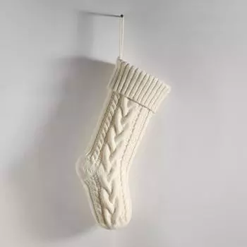 1 шт., рождественские вязаные чулки, большие, многоразовые, ручной работы, рождественская елка, подвесная подарочная сумка, носок, подвеска, украшение для праздника, вечеринки, фестиваль, подарок красный