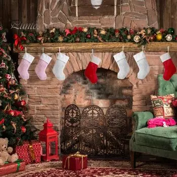 1 шт., рождественский чулок с ремешком, портативный мешок для конфет, однотонный плюшевый мешок для носков, Рождественская елка, подвесной орнамент, мягкая тканевая подарочная сумка для праздника розовый