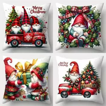 1 шт. рождественский гном, украшение, наволочка, гостиная, диван, подушка, комплект, украшение для дома, рождественский подарок 40x40cm