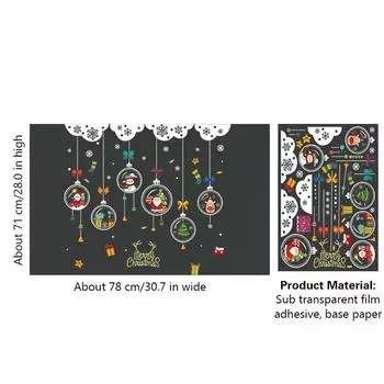 1 шт. Рождественский колокольчик наклейка для украшения окна шкафа, стекла, двери и окна