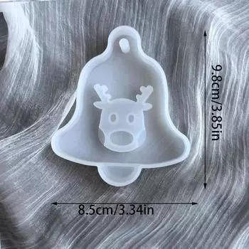 1 шт. Рождественский колокольчик в форме подвесной формы DIY подарочные поделки Рождественская снежинка лось силиконовая форма мультфильм