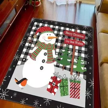 1 шт. Рождественский коврик для гостиной с рисунком снеговика, рождественский коврик для пола, подходящий для праздничных тем и украшения входа в дом 40X60cm-16x24in