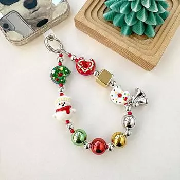 1 шт. Рождественский подарок Рождественские цвета Рождественский брелок Рождественская цепочка для мобильного телефона