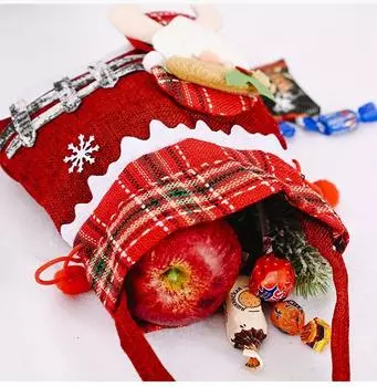 1 шт. рождественский подарок сумка для конфет 3D Санта снеговик кукла сумка-тоут новогодние рождественские украшения для дома многоразовая сумка для покупок из мешковины One Size