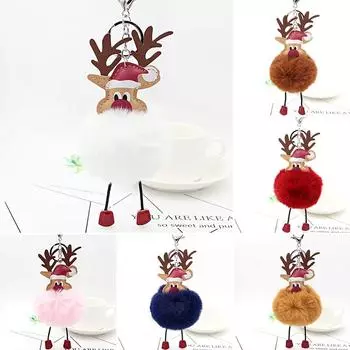 1 шт. рождественский рождественский подарок брелок олень рождественский брелок плюшевый брелок темный кофе