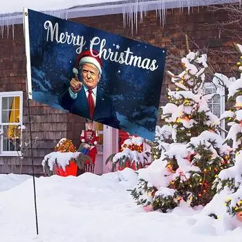 1 шт. Рождественский садовый декоративный флаг Президентский сад CartoonTrump Рождество Президент Merry I6G1 A-1pcs