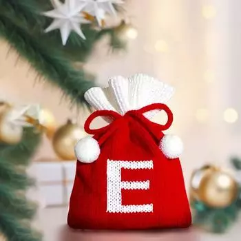 1 шт. Рождественский вышитый мешочек для конфет, праздничная вышивка с буквой, 12,5x16 см
