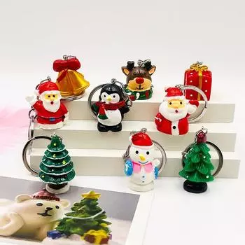 1 шт. Рождественское украшение креативный мультфильм Санта-Клаус снеговик брелок подвеска сумка автомобильный брелок аксессуары своими руками маленькие подарки as the picture