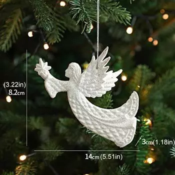 1 шт. Рождественское украшение на елку, специальная форма, белый золотой порошок, одинарная упаковка, украшение в виде крыльев ангела
