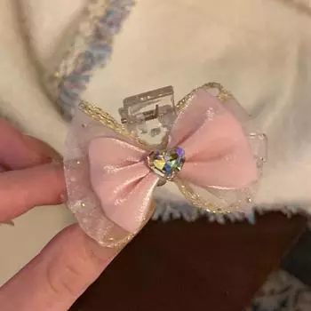 1 шт. Розовый бант Маленький зажим для волос Компактный Деликатный зажим для волос для девочки Боковые пряди Зажим-акула Зажим для волос Заколка Головной убор