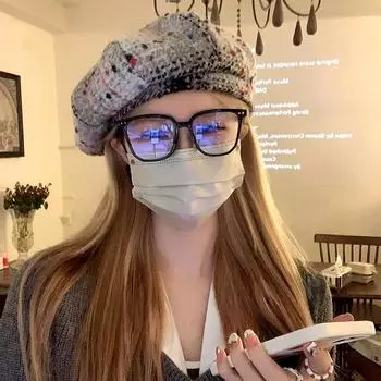 1 шт. розовый берет с большой головой, зимний теплый милый берет, шапка художника, модный милый головной убор в стиле ретро, элегантный цветной горошек розовый