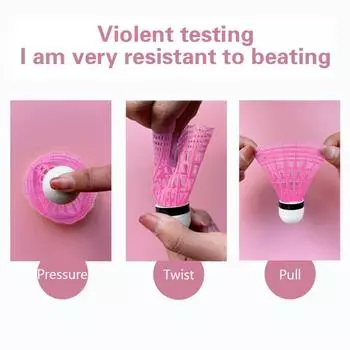 1 шт. розовый имитация нейлонового мяча прочный бадминтонный уличный пластиковый нейлон тренировочная игра обучение использование