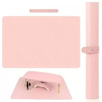 1 шт. Розовый коврик для стола для нейл-арта, портативный складной коврик для подлокотника из микрофибры, мягкий коврик для нейл-арта для салона