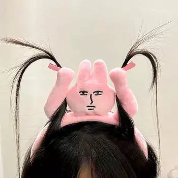 1 шт. Розовый кролик забавная одежда аксессуары забавная повязка на голову с изображением мытья лица мультяшный косплей мускулистый кролик повязка на голову