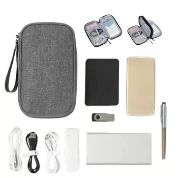 1 шт., розовый/серый/черный/темно-синий дорожный портативный цифровой продукт сумка для хранения USB-кабеля для передачи данных органайзер для гарнитуры зарядное устройство сумка-шкатулка 19*11*3.5cm