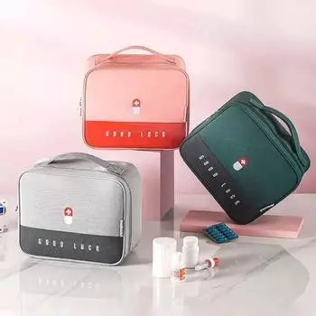1 шт. Розовый/зеленый/серый домашний медицинский набор для экстренной помощи, портативный, большой емкости, многофункциональный, многоуровневый набор для хранения Large