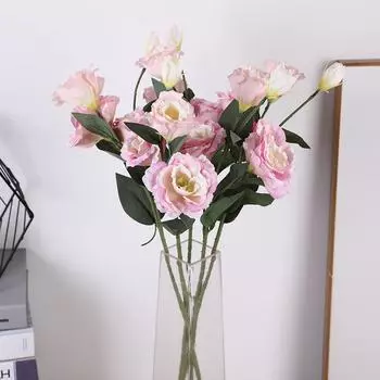 1 шт. розы эустома искусственные розы шелковые цветы европейские искусственные цветы для дома сада свадьбы вечеринки наружного внутреннего украшения зелёный