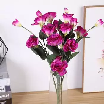 1 шт. розы эустома искусственные розы шелковые цветы европейские искусственные цветы для дома сада свадьбы вечеринки наружного внутреннего украшения зелёный