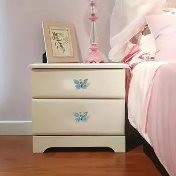 1 шт. Ручка-бабочка, фурнитура, цветная алмазная бабочка, золотая серебряная ручка для ящика, акриловый алмаз синий