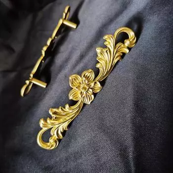 1 шт. ручка для ящика для кухонного шкафа, чистая медная ручка для мебели, европейская латунная ручка, винтажная 148x35x24 мм