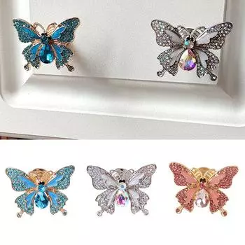 1 шт. Ручка для ящика, фурнитура, аксессуары, хрустальная ручка-бабочка, акриловая, алмазная, синяя, розовая, алмазная, прочная