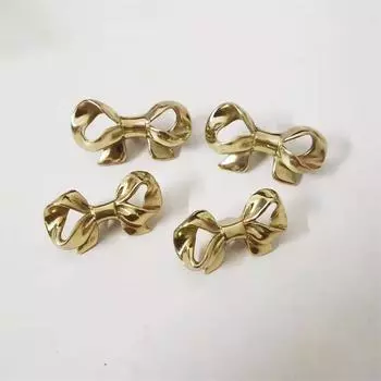 1 шт. ручка для ящика мебели, ручка для шкафа, ручка для комода, латунь, ретро-бантик, одно отверстие